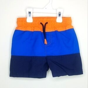 Cat & Jack Color Block Swim Trunks Bathing Suit 18m